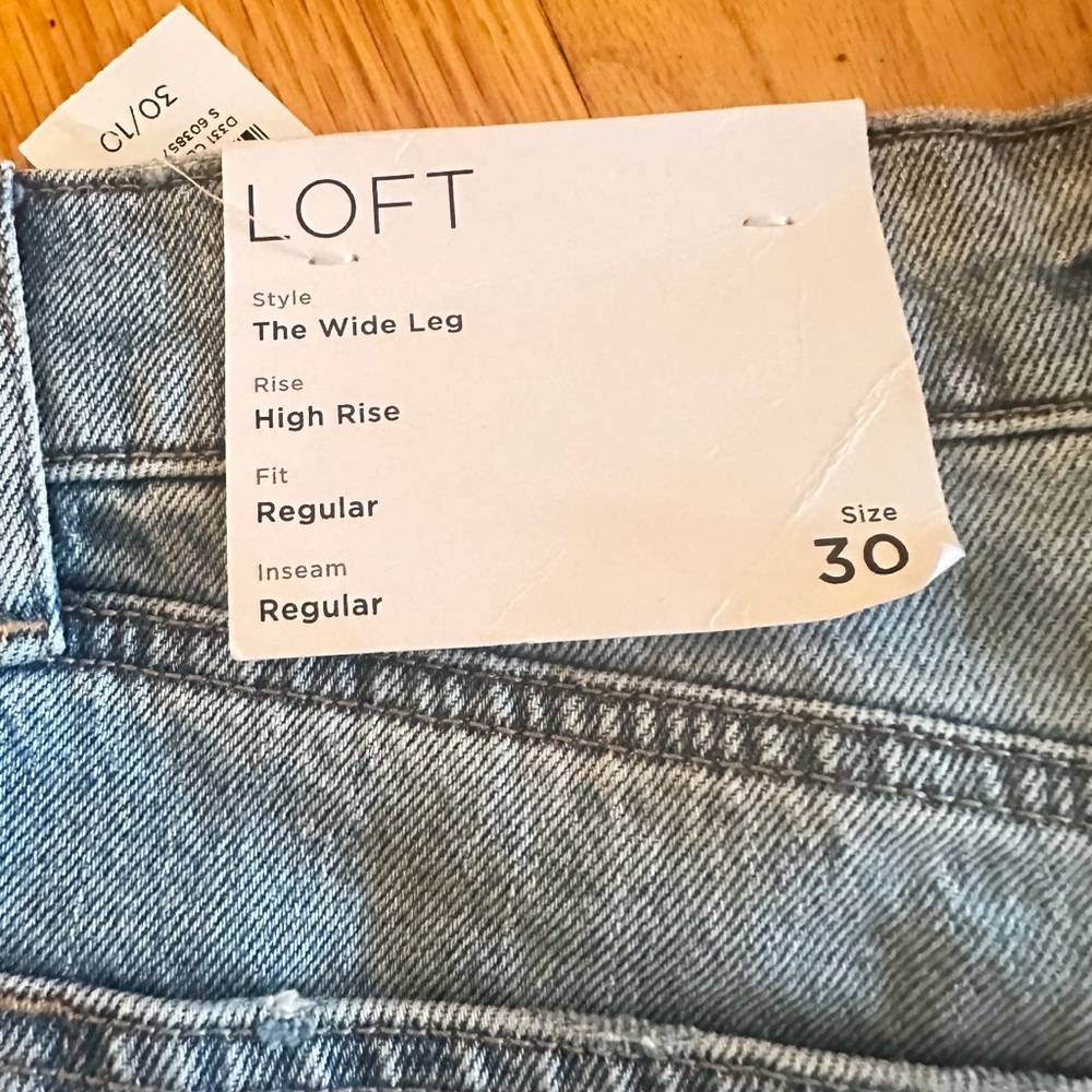 LOFT Women's High Rise Wide Leg Jeans - Light Blue